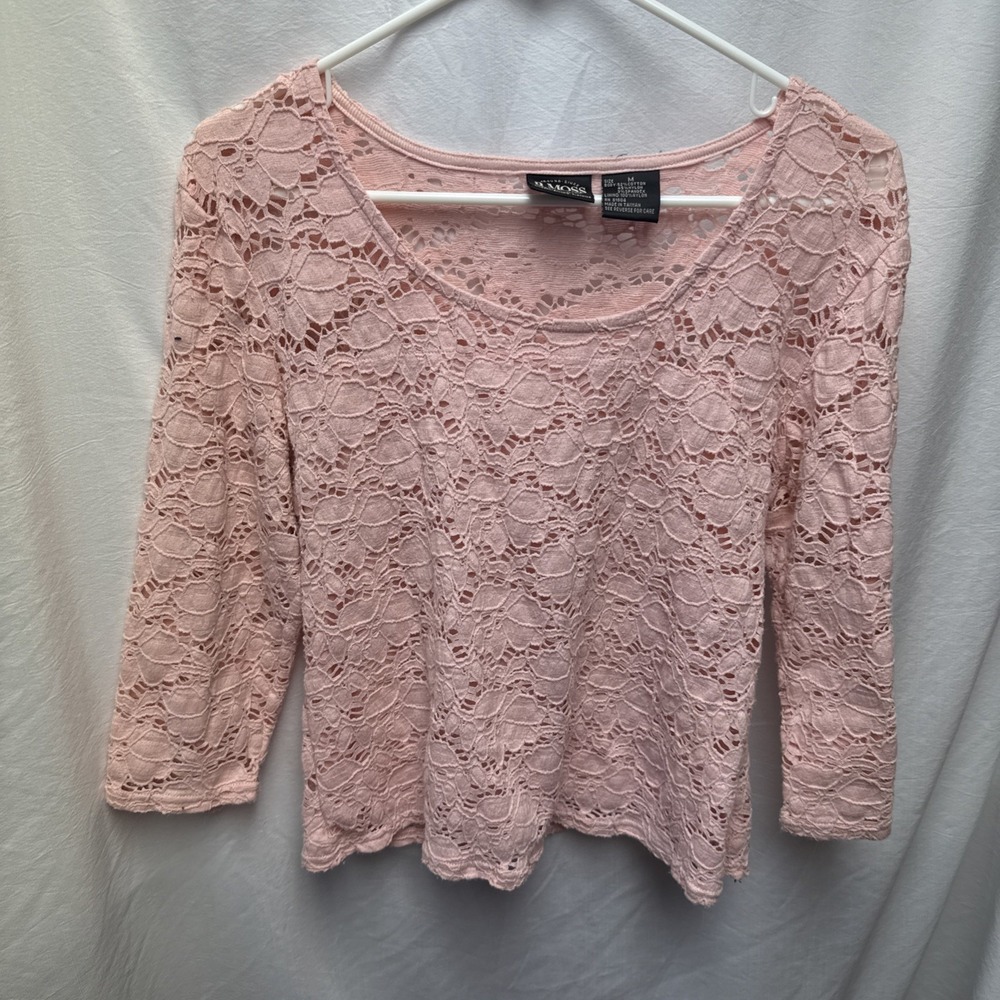 Vintage Y2K B. Moss Stretch Lace Top Romantic Fairycore Office Cottage 90's 2000